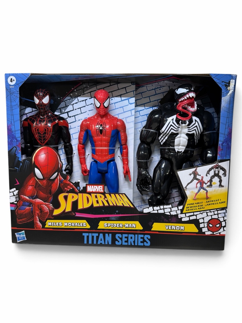 Marvel Spider-Man Titan Series 3-Figure Pack - Red, Blue & Black